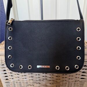 Simply Noelle Black Crossbody with Silver Grommets